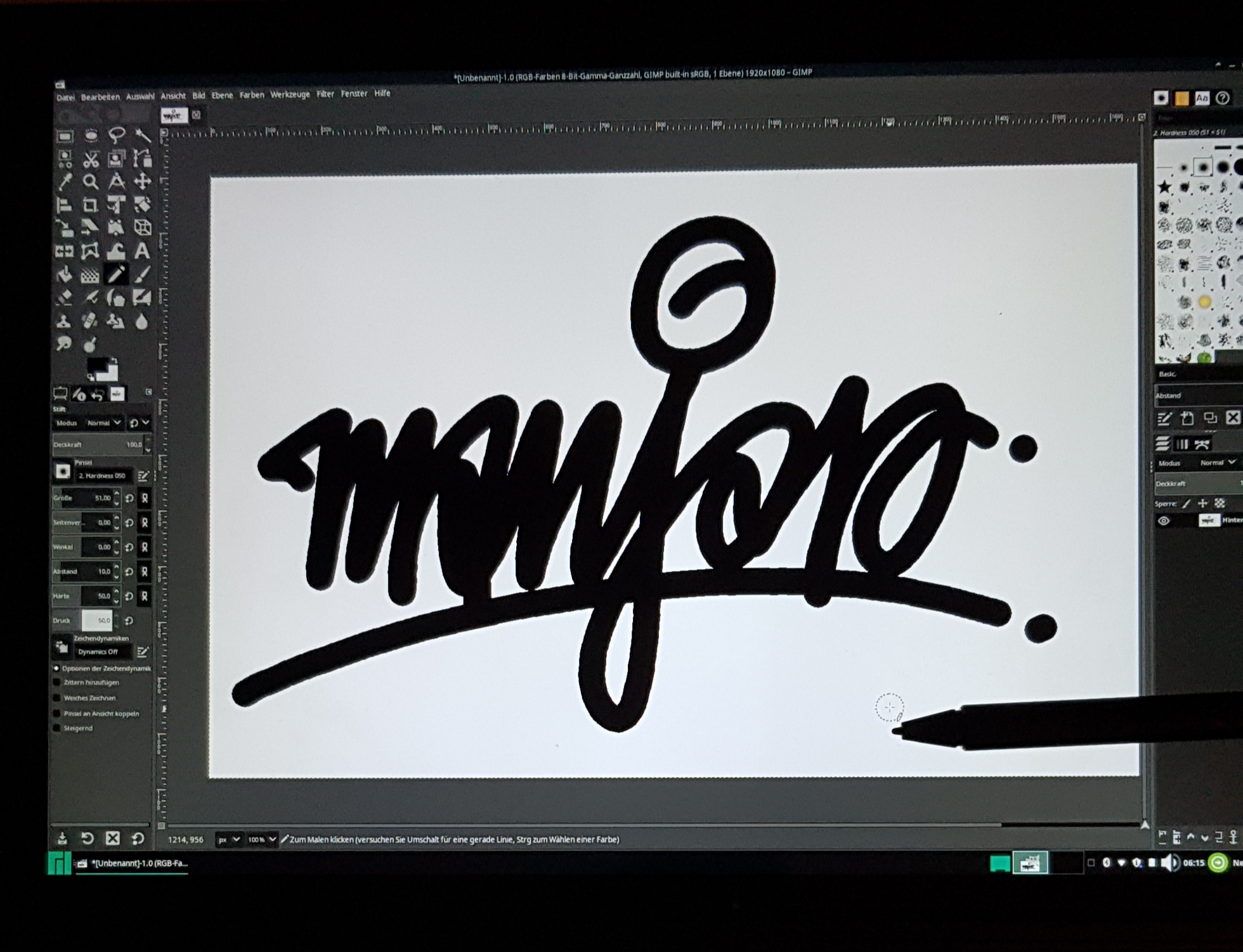 Manjaro 18.0.4 auf dem Thinkpad X1 Tablet Gen. 1, GIMP